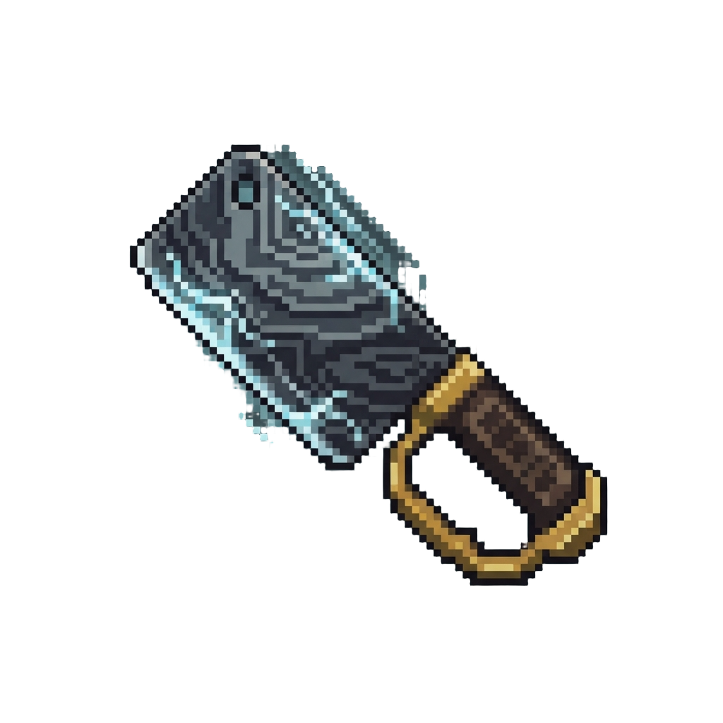 A Vibrating Damascus Trench Cleaver