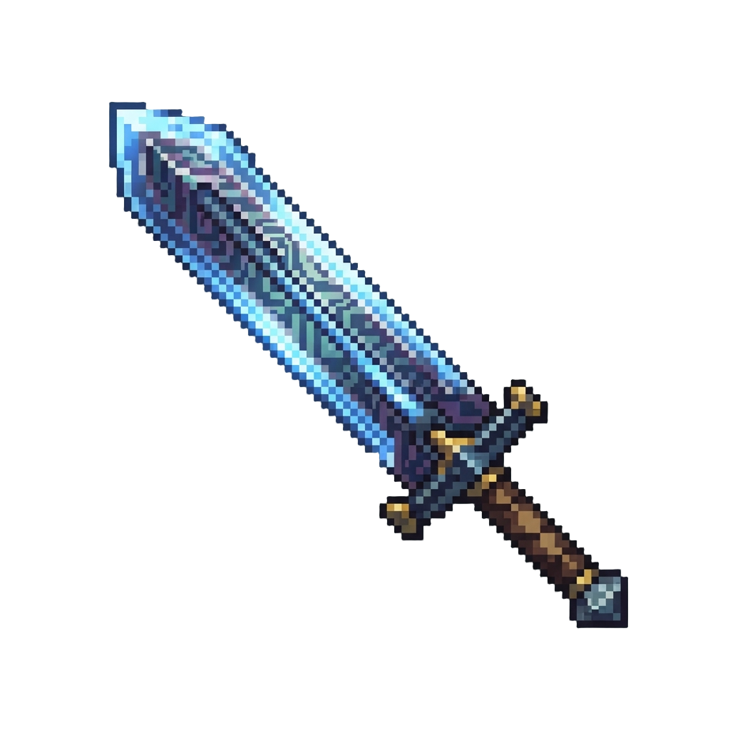 An Iridescent Damascus Plasma-edged Broadsword