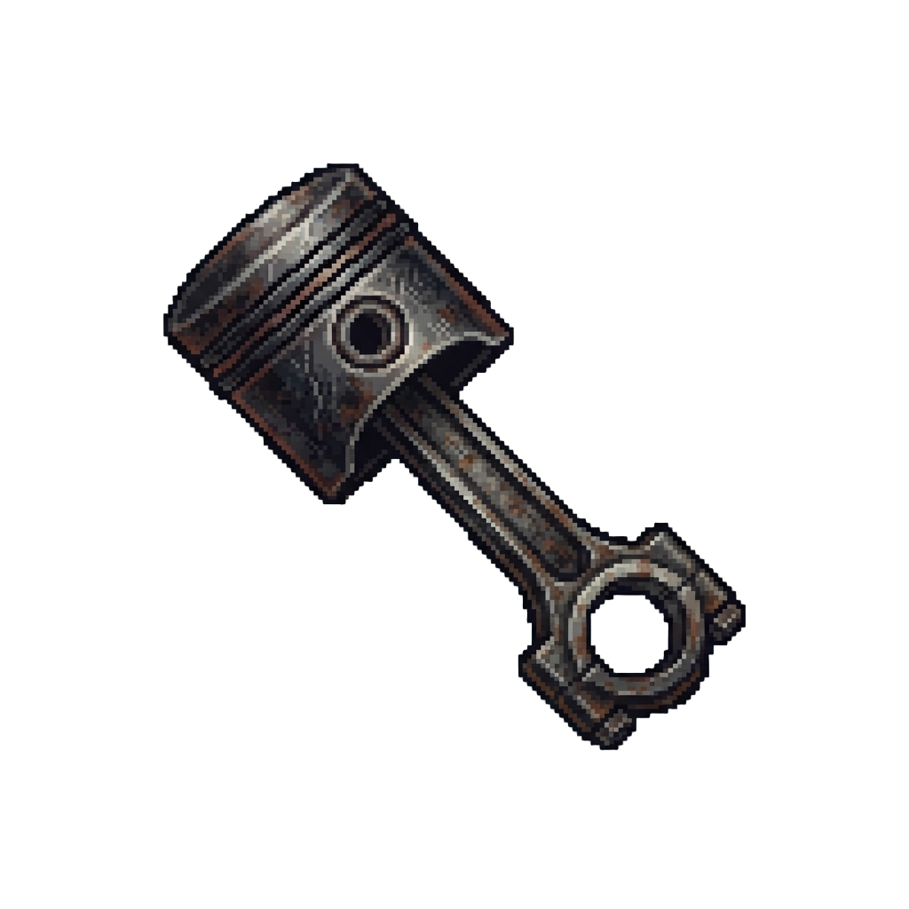 A Scorched Scrap-iron Piston Shaft