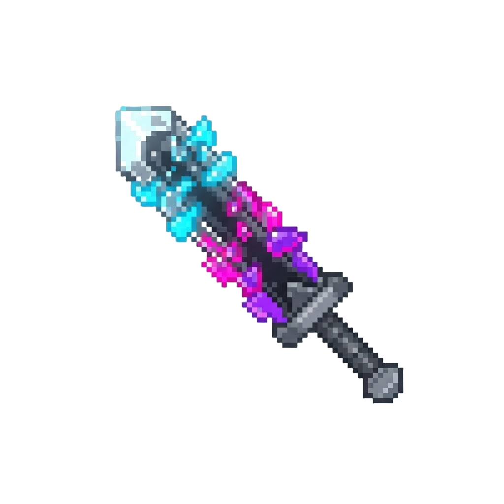 A Shattered-glass Infused Neon Club-blade