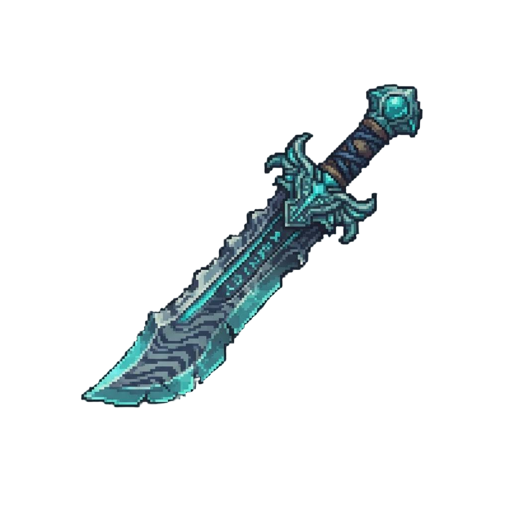 A Luminous Turquoise Damascus Berserker Blade