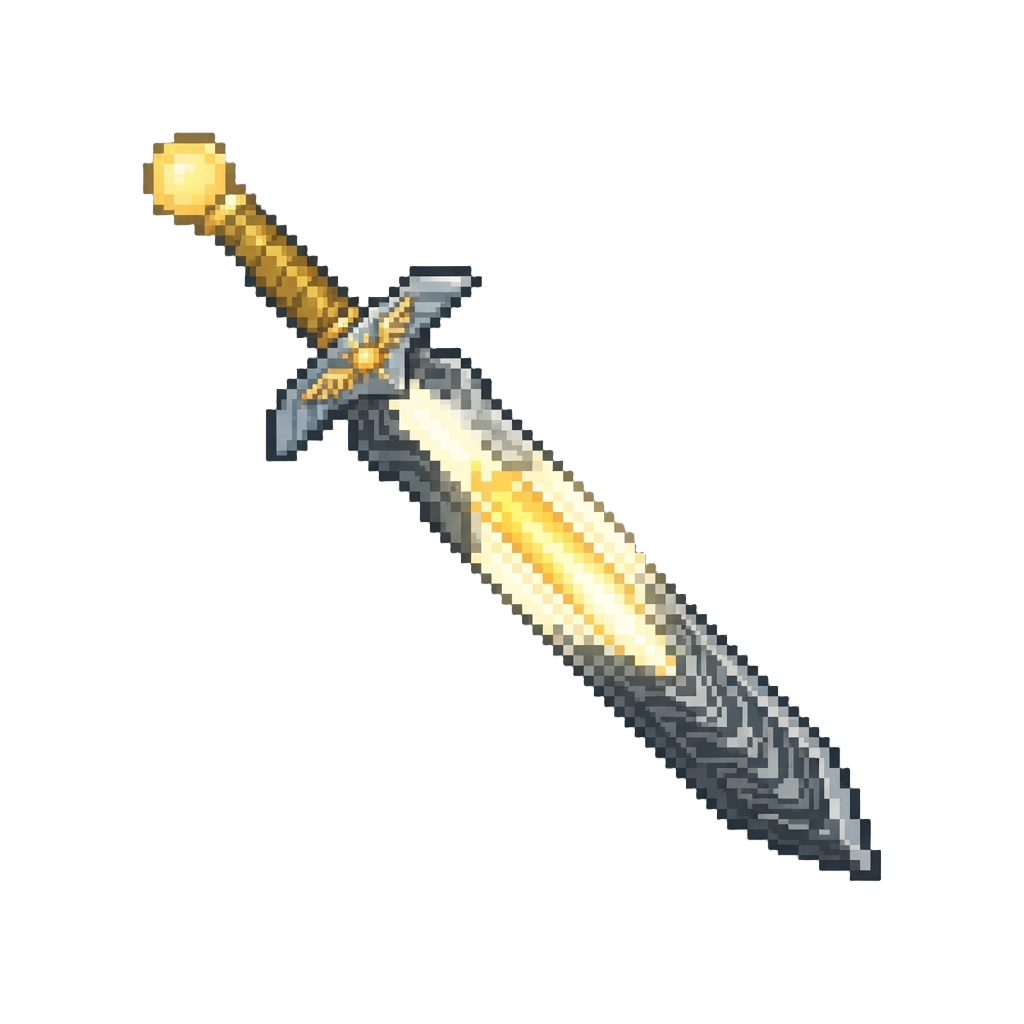 A Radiant Solar-core Damascus Longsword