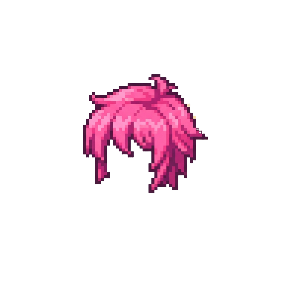 A Neon Pink Pixie Cut with Trailing Stardust
