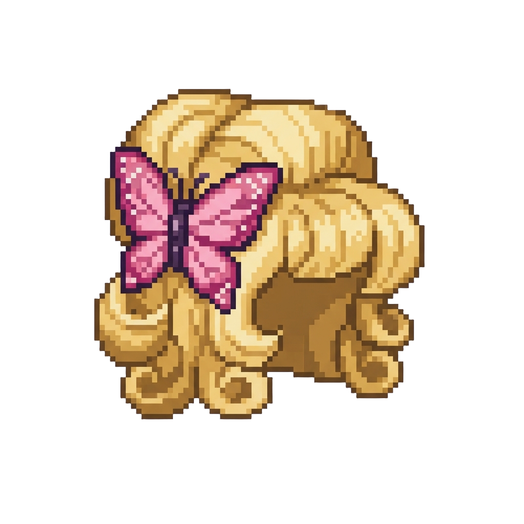 A Gigantic Blonde Butterfly-accented Mega-wig