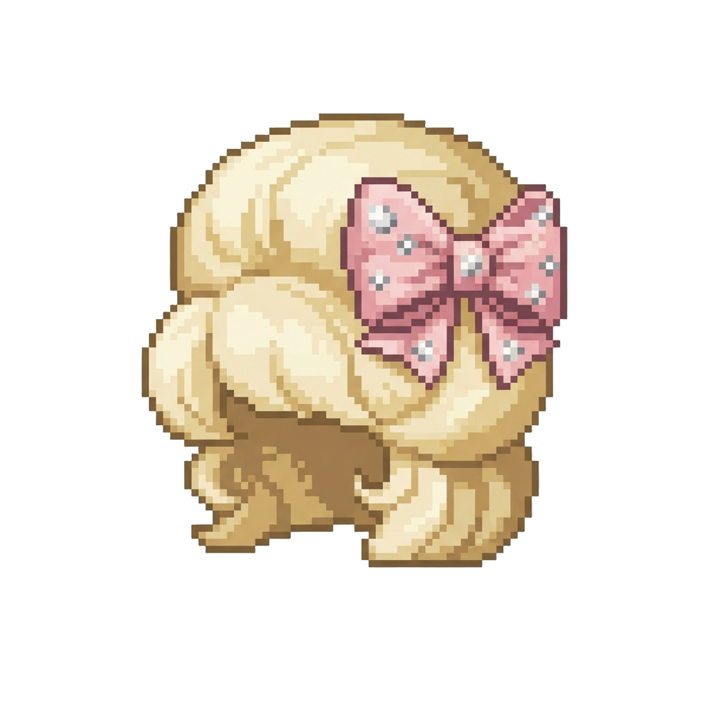A Colossal Platinum Blonde Teased Beehive with Rhinestone Bow