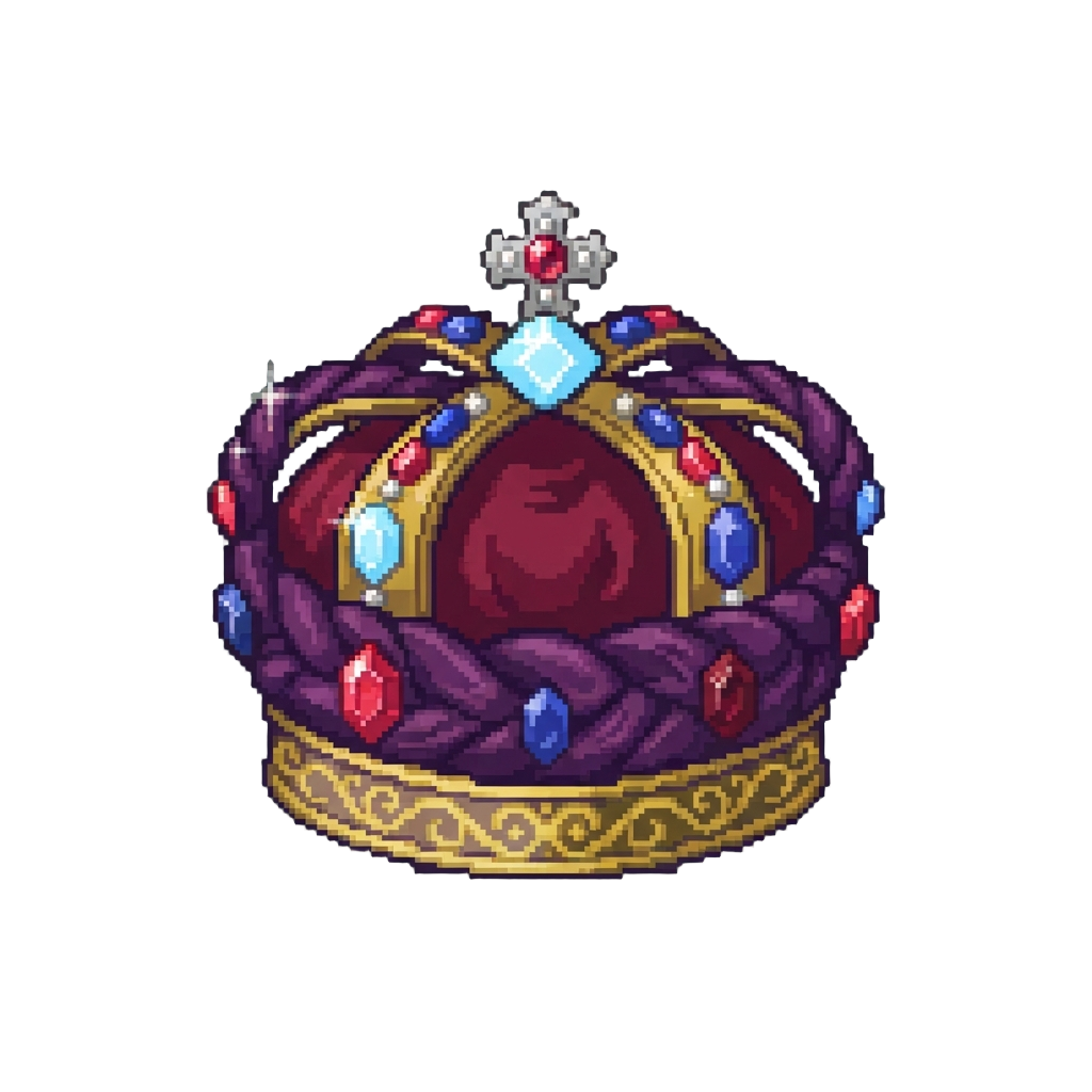 A Regal Purple Braided Crown with Sparkling Gems