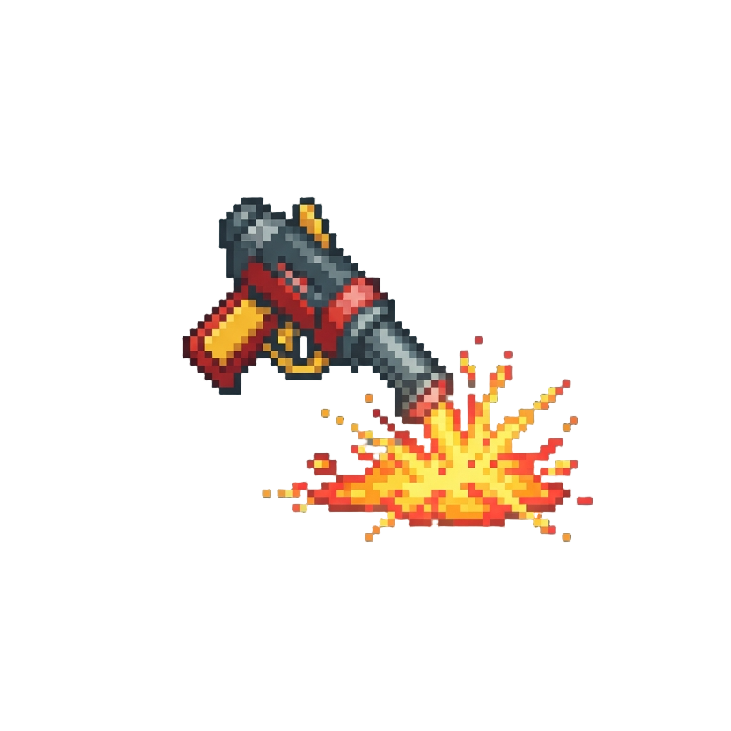 Marvin the Martian Disintegration Ray Backfiring Into a Puddle of Sparks