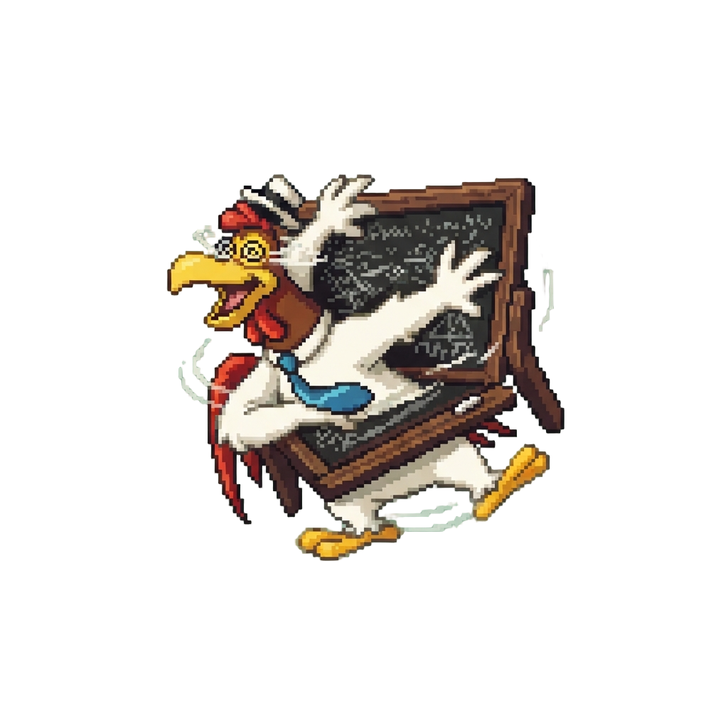 Foghorn Leghorn Getting Spun Around by His Own Chalkboard Lesson