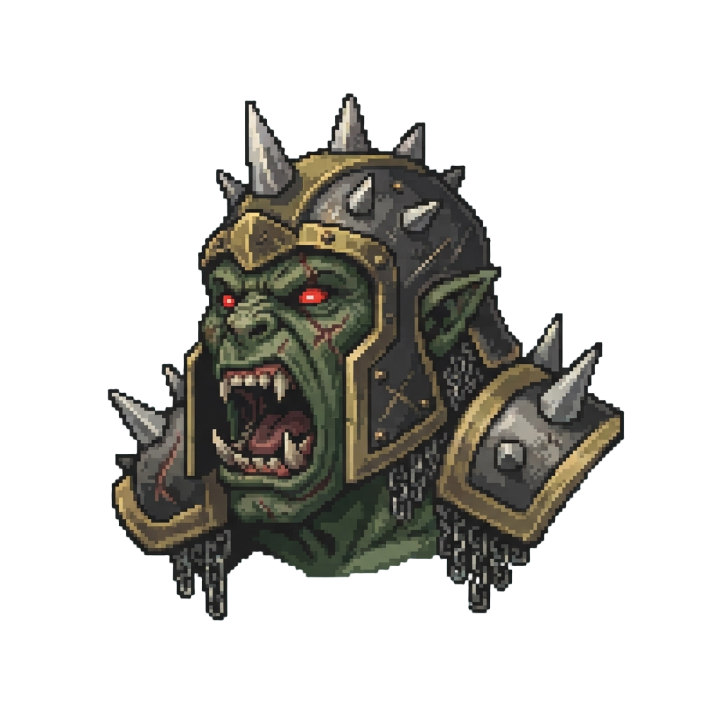 A Spiked Mutant Overlord Shouting Guttural War Cries