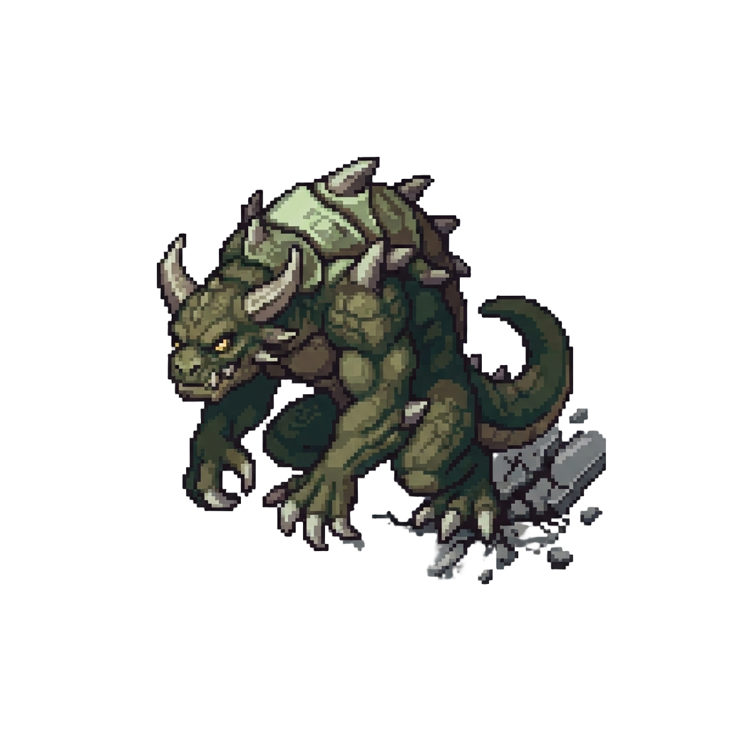 A Gigantic Mutant Behemoth Smashing the Asphalt Behind