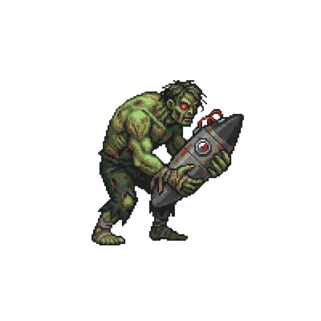 A Colossal Mutant Suicider Clutching a Ticking Warhead