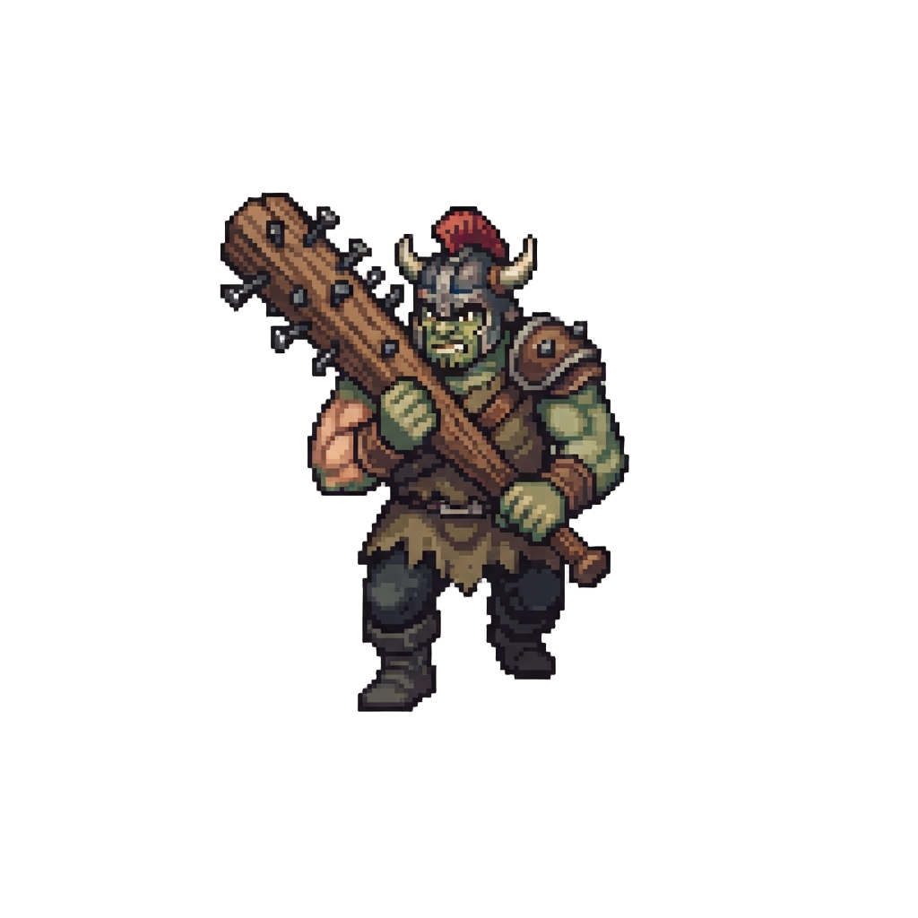 A Brute Carrying a Massive Wooden Nail-bat