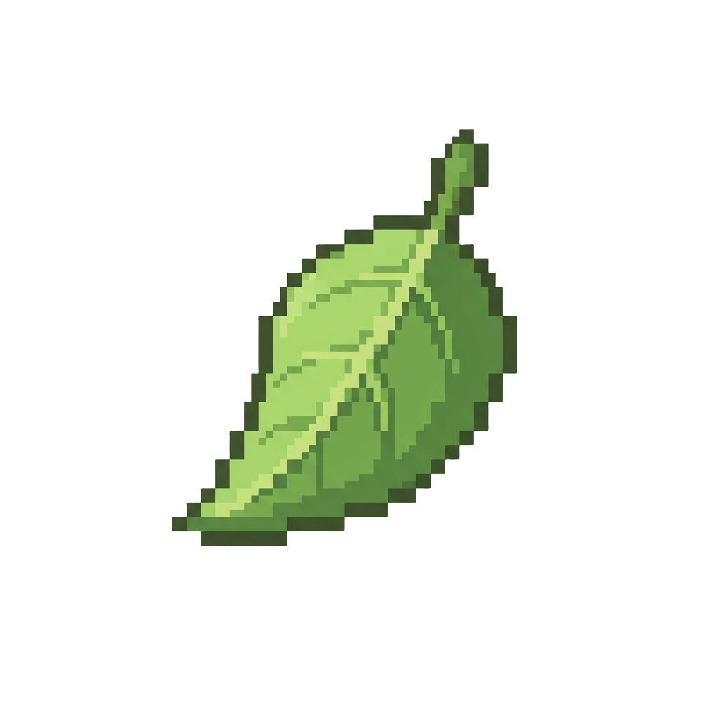Single Falling Green Leaf