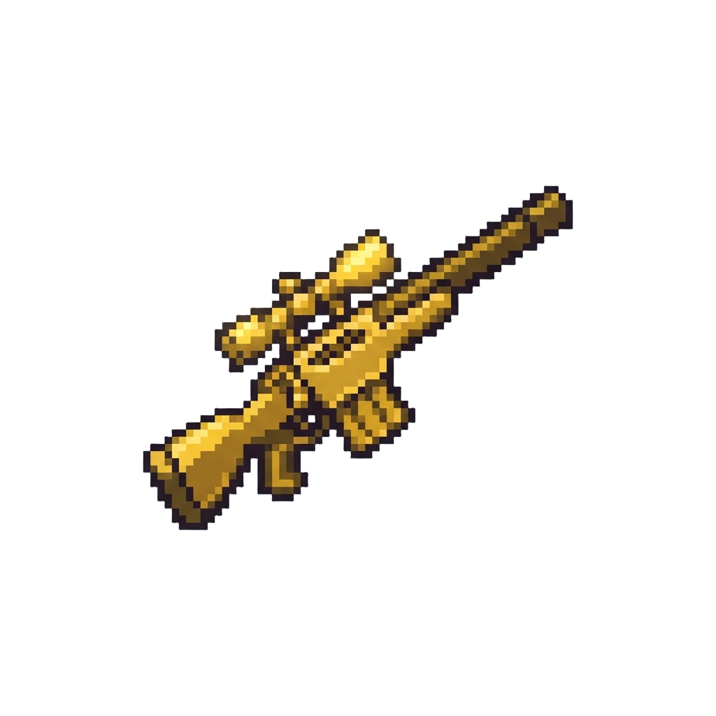 A Glowing Golden Sniper Rifle