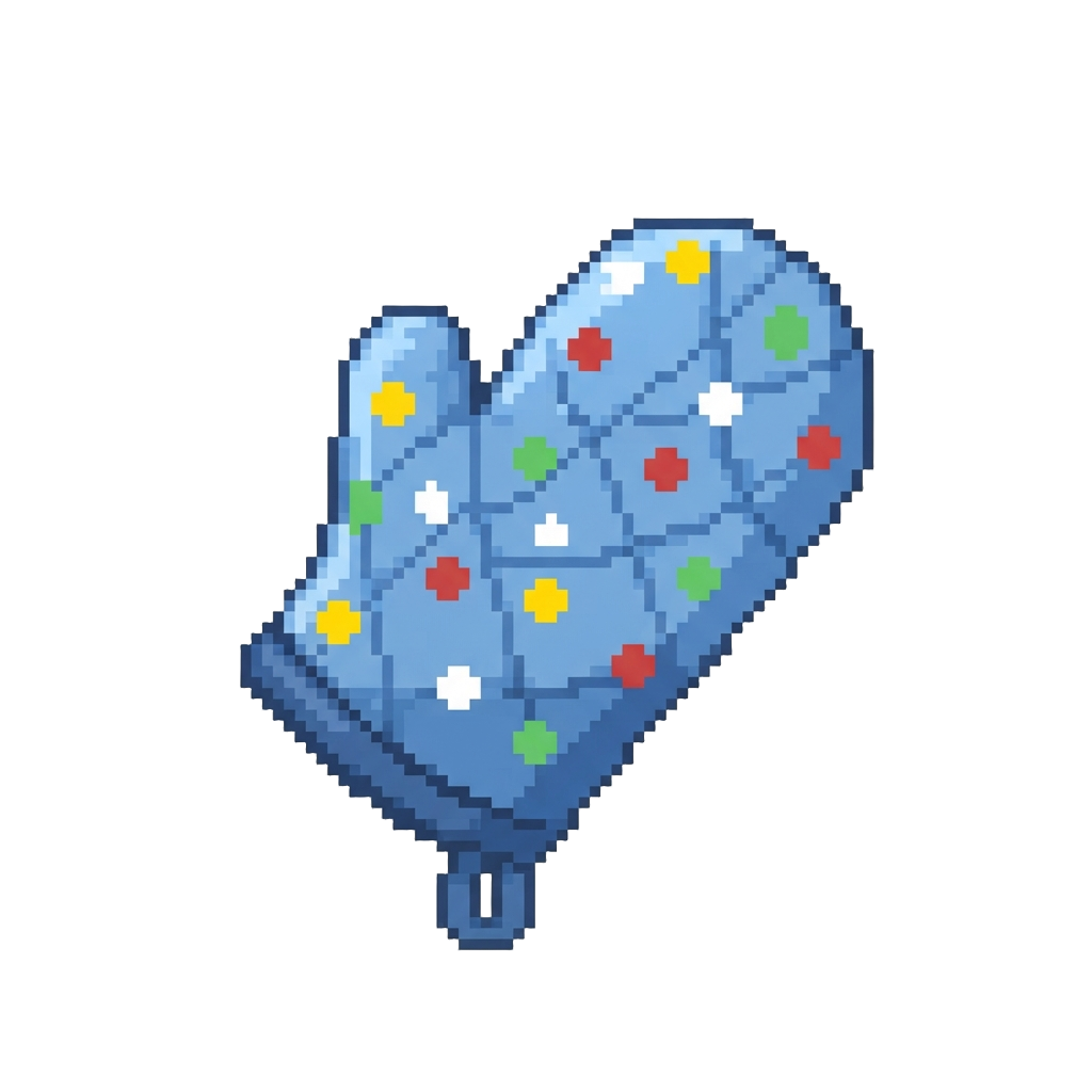 A Colorful Polka-dot Oven Mitt