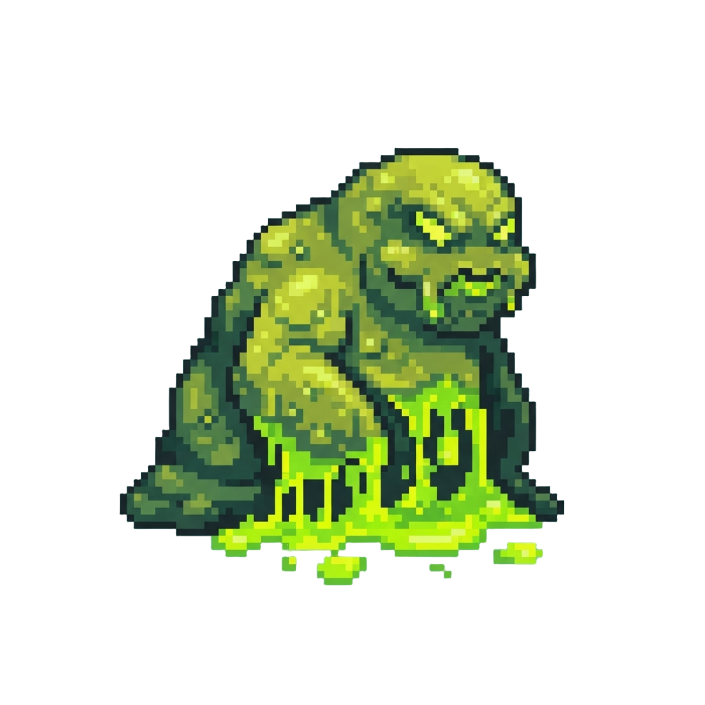 A Colossal Toxic Slime Brute Dripping Neon Ooze