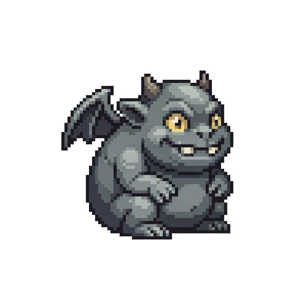 A Comical Round Gargoyle Creature