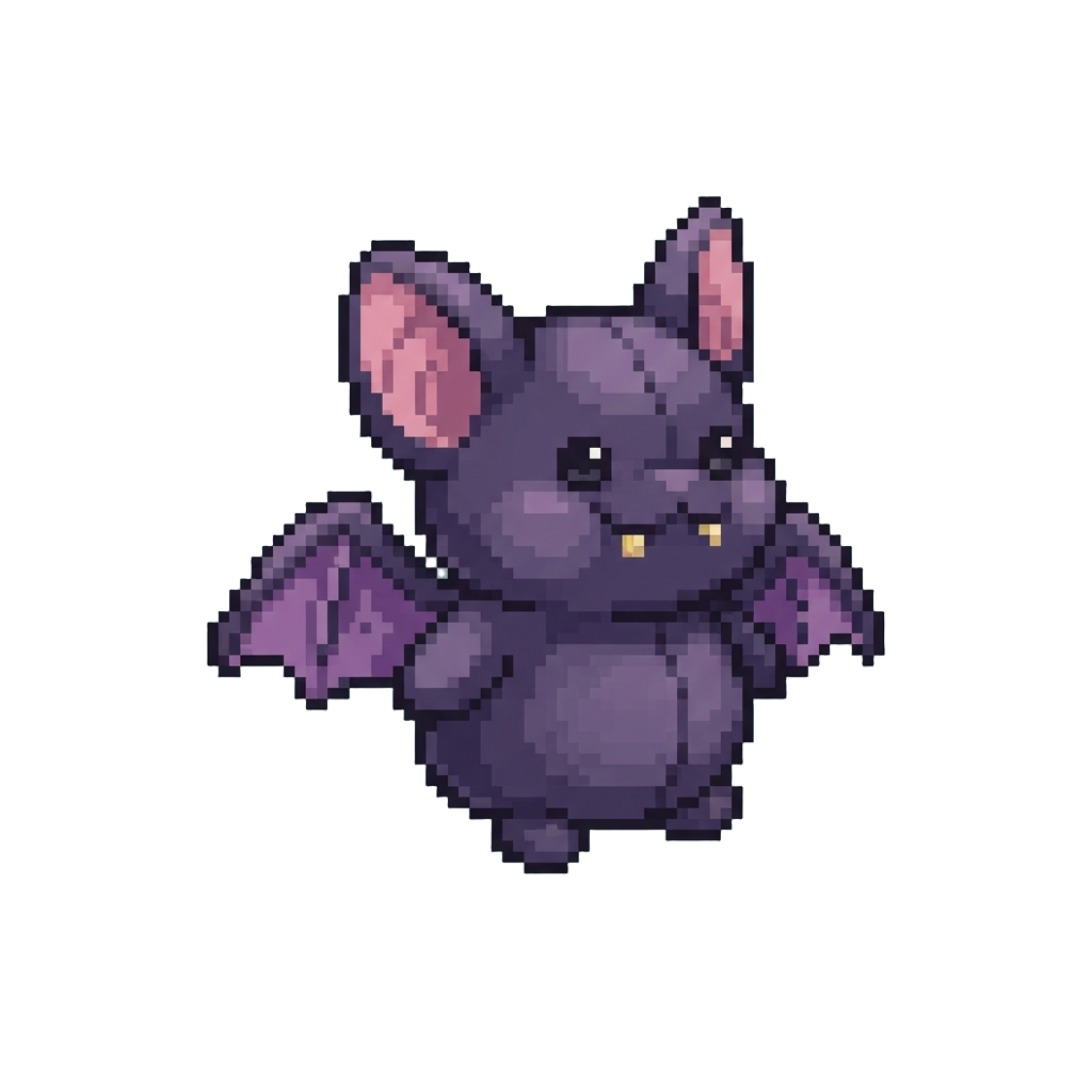 A Chubby Squeaking Plush Bat Monster
