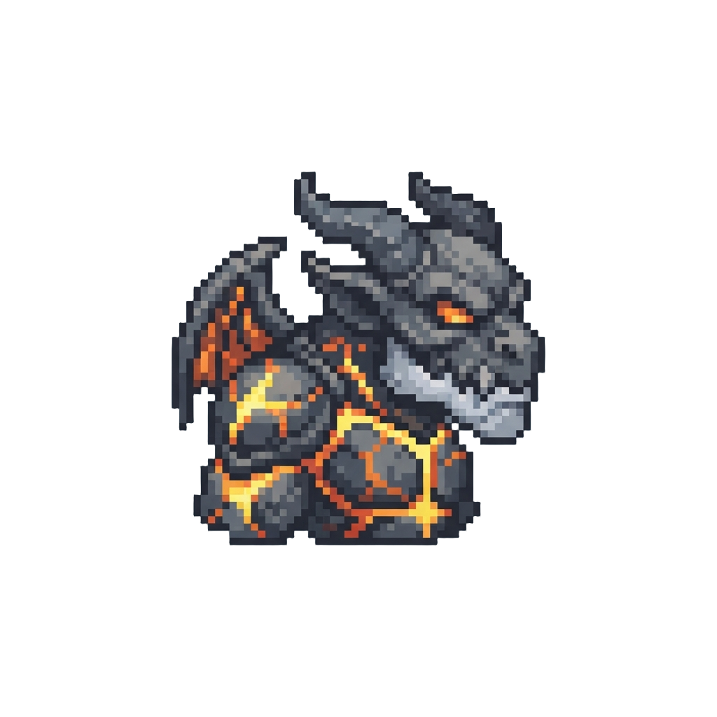 A Nightmarish Gargoyle Lord with Glowing Lava Veins