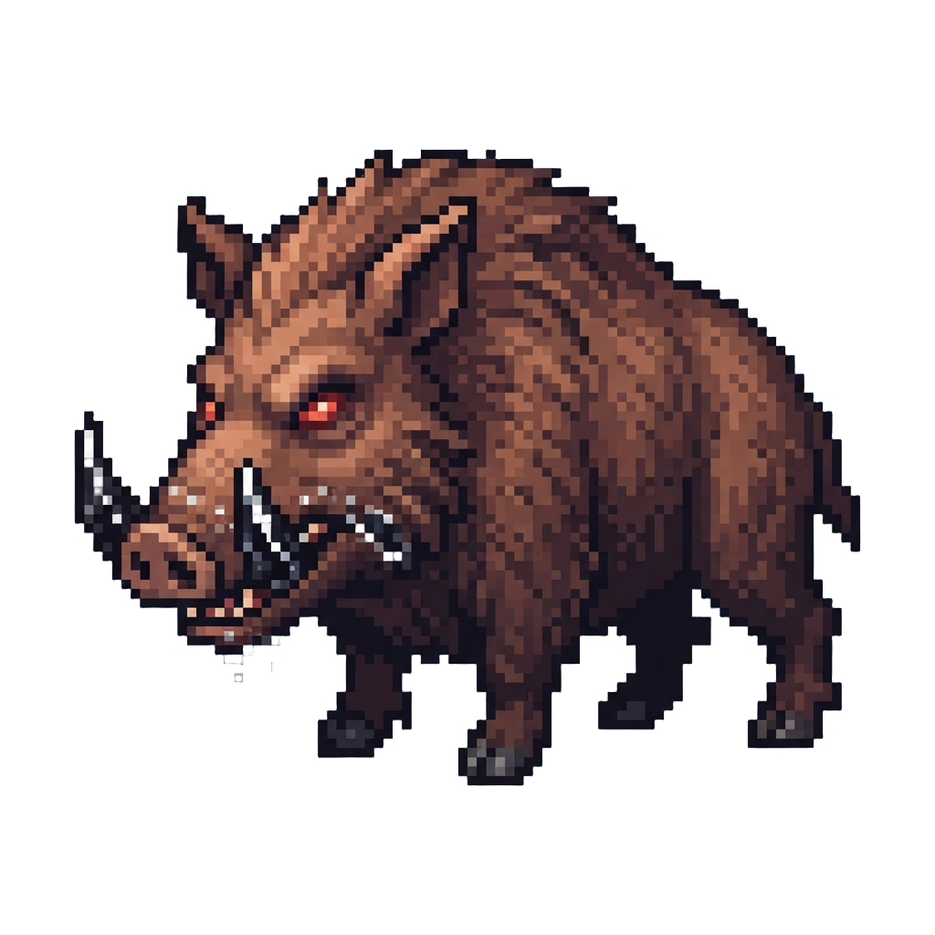 A Giant Rabid Wild Boar with Obsidian Tusks