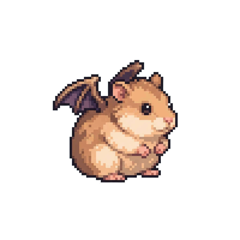 A Tiny Harmless Bat-winged Hamster Monster