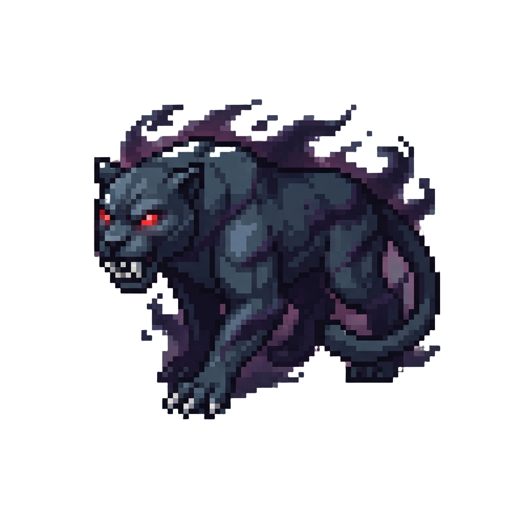 A Giant Dire Panther Shrouded in Dark Mist