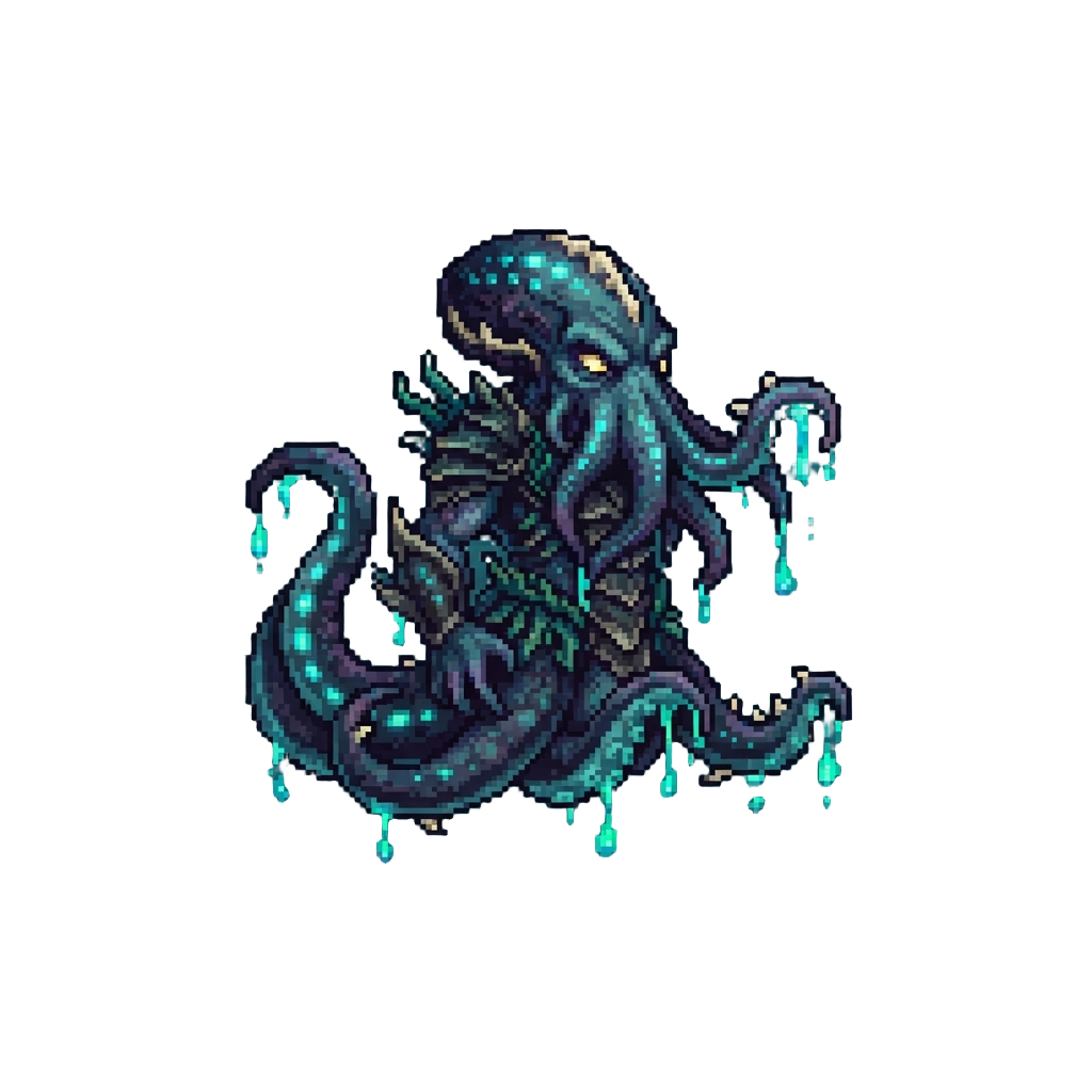 A Deep-sea Abyssal Kraken-humanoid Dripping Oceanic Energy