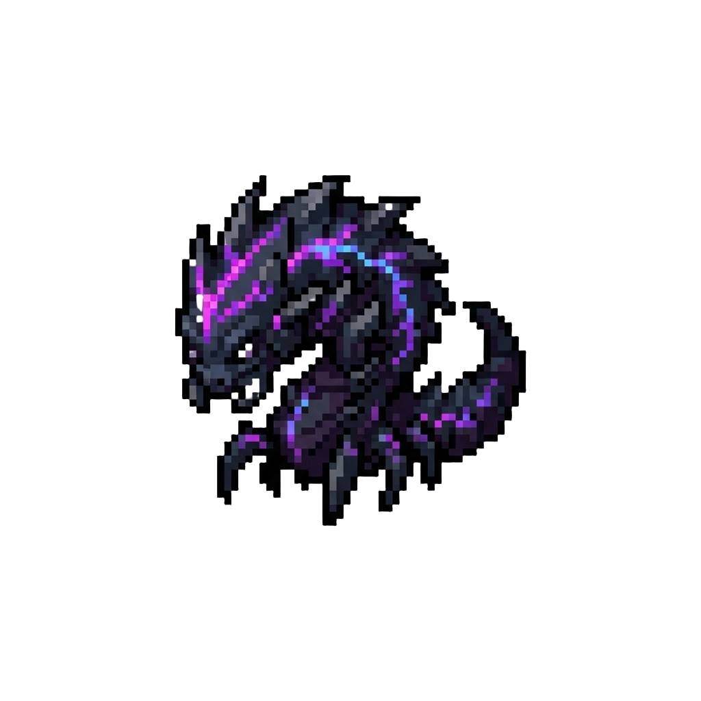A Shadowy Void-parasite Beast with Pulsing Plasma Veins