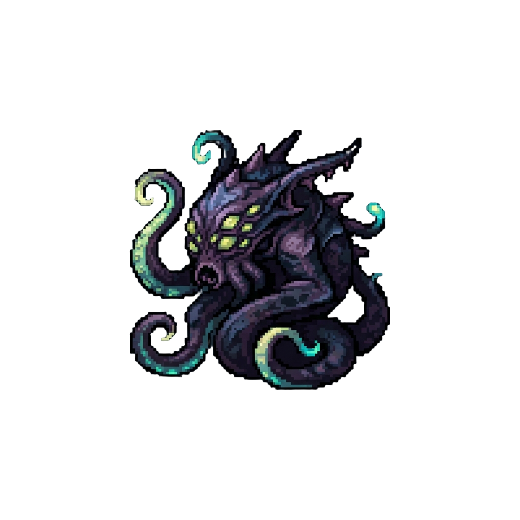 A Terrifying Star-spawn Monstrosity with Glowing Tentacles