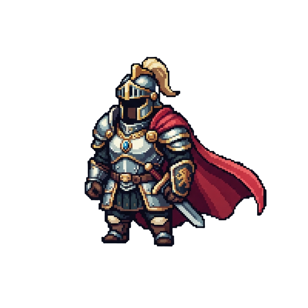 An Upgraded Battle Warrior Form with Shiny Chest Armor and Sleek Cape