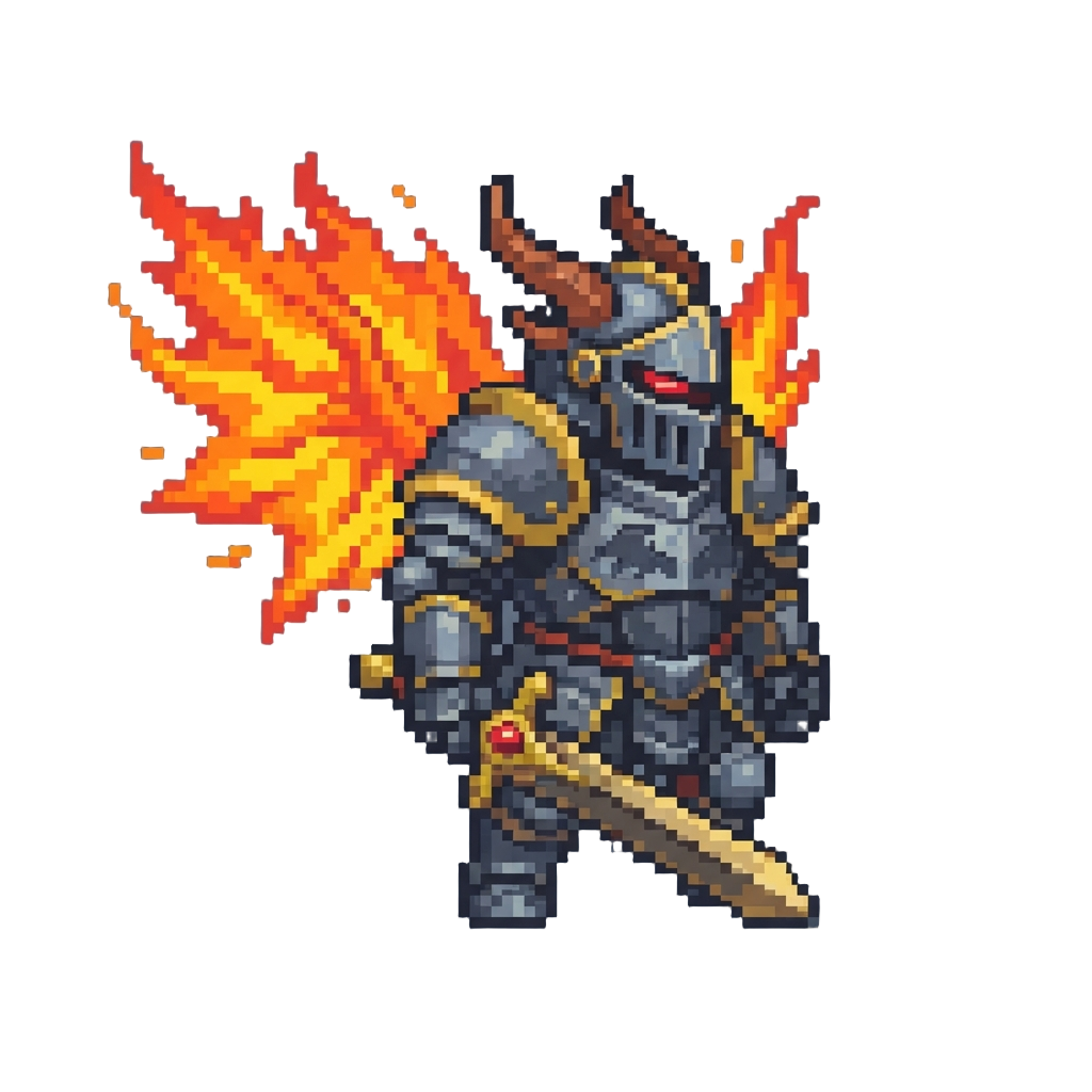 A Mega Armored Dragon Knight Form with Blazing Wings and Heavy Plate Armor