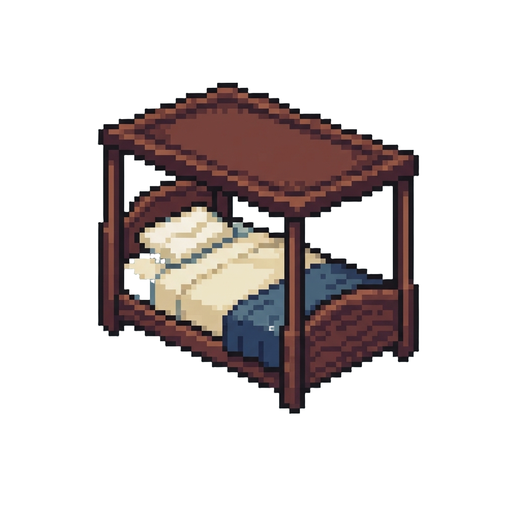 A Dark Mahogany Canopy Bed