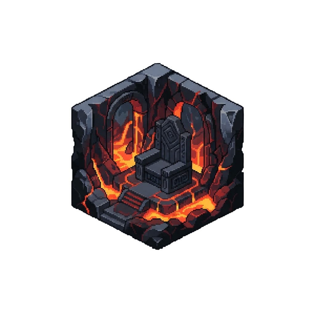 A Fiery Obsidian Throne Room