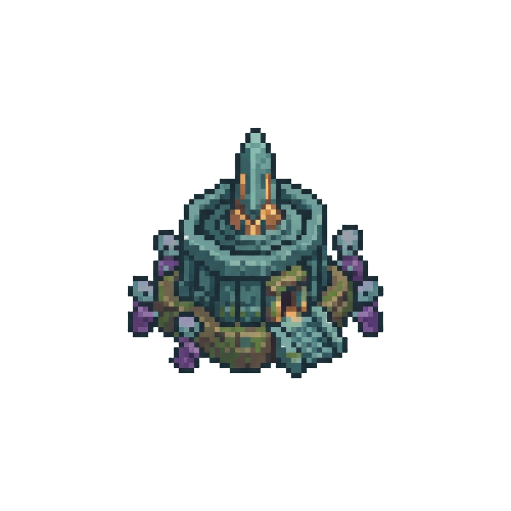 An Ancient Alien Temple Surrounded by Peaceful Alien Scholars