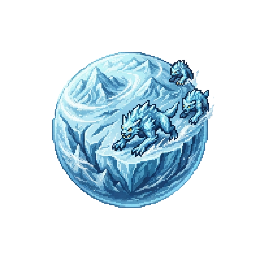 An Icy Blizzard Planet with Aggressive Frost-beasts Charging