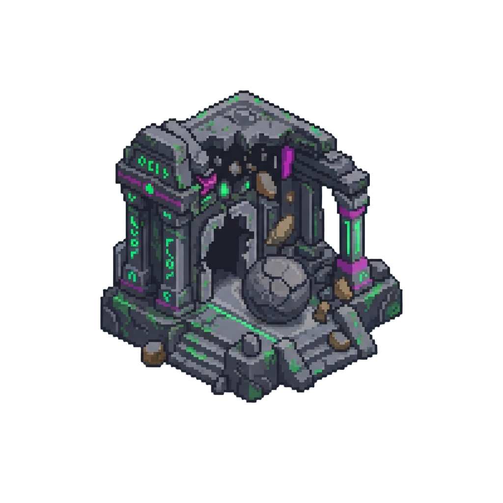 A Collapsing Alien Temple with Rolling Giant Boulder Traps