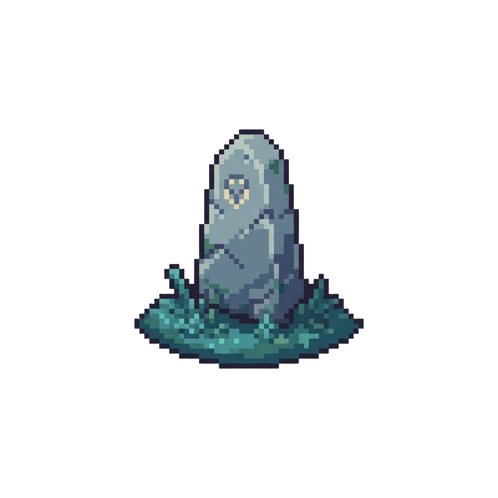 A Peaceful Alien Hilltop with a Single Ancient Stone Marker