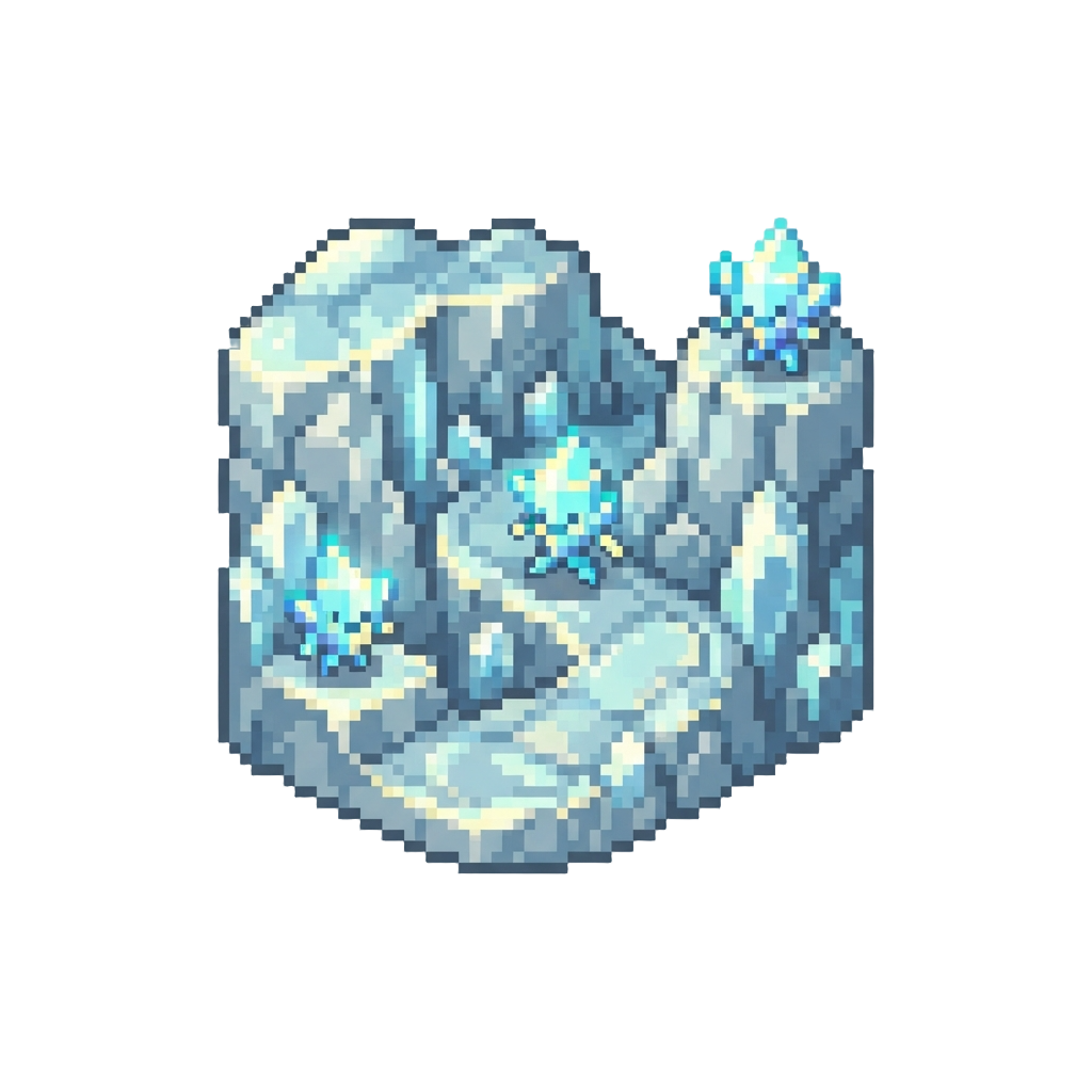 A Shimmering Diamond Canyon with Friendly Crystalline Elementals