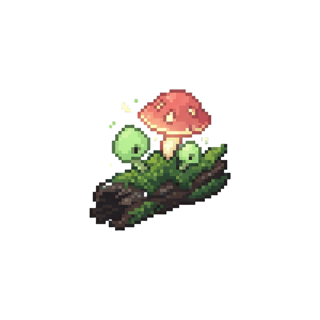 A Damp Mossy Alien Forest with Strange Whistling Fungi