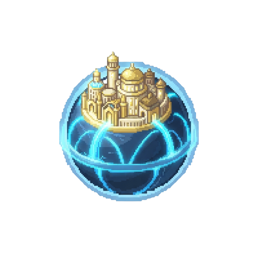 A Celestial Palace Planet with Radiant Fountains of Pure Energy
