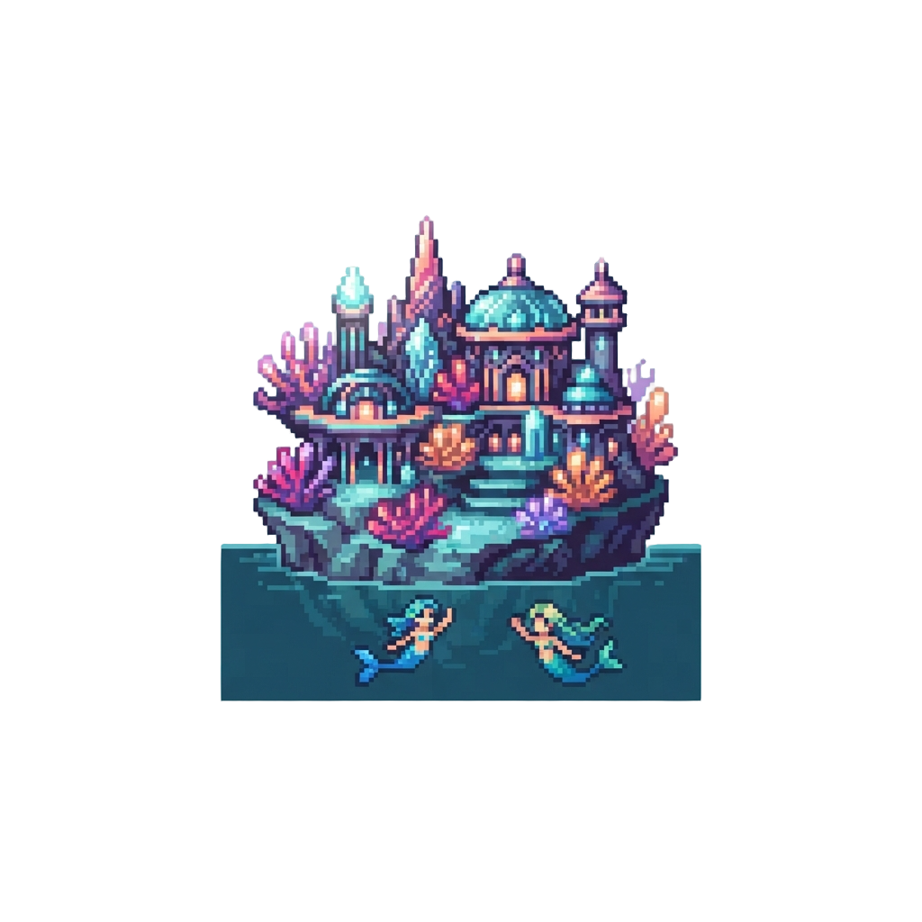 An Alien Coral Kingdom Above Water with Welcoming Mermaid-like Beings