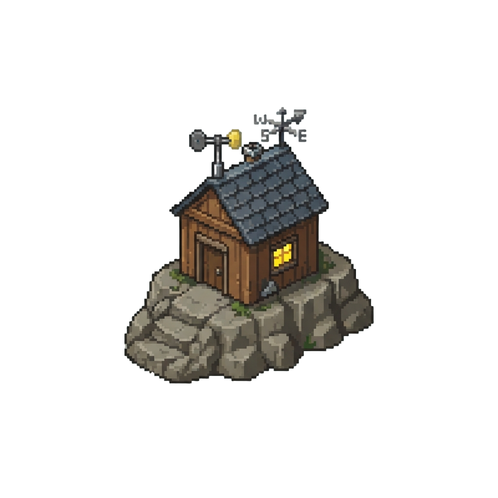 A Quiet Old Weather Station Atop a Stony Ridge