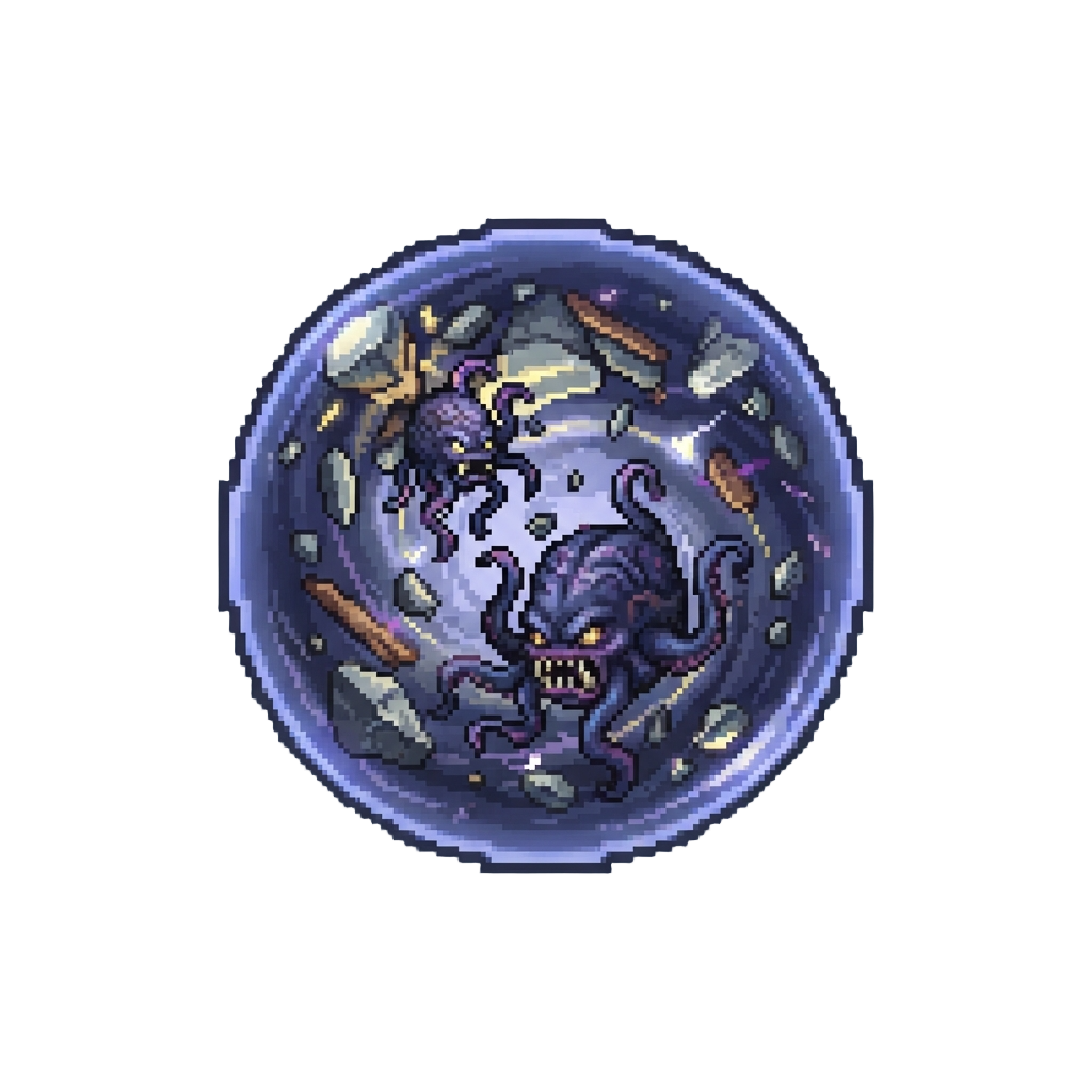 A Bizarre Upside-down Gravity Zone with Floating Debris and Angry Tentacled Beasts