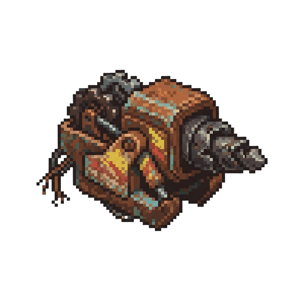 An Abandoned Alien Mining Outpost with Quiet Rusty Machinery