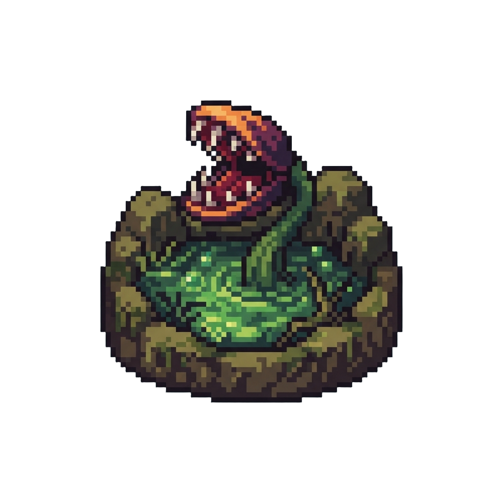 A Toxic Green Acid Swamp with Snapping Alien Plant Jaws