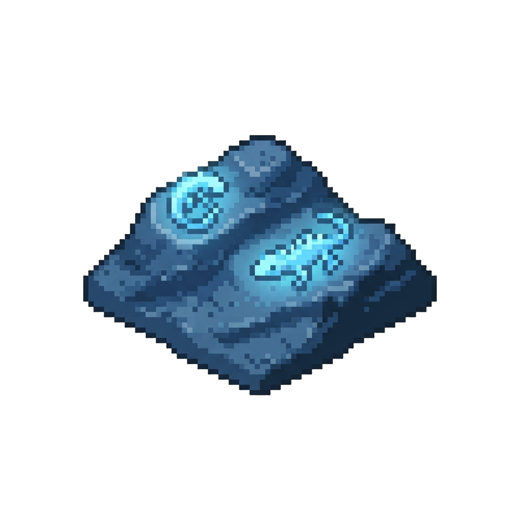 A Blue-sand Desert with Tiny Harmless Glowing Lizards