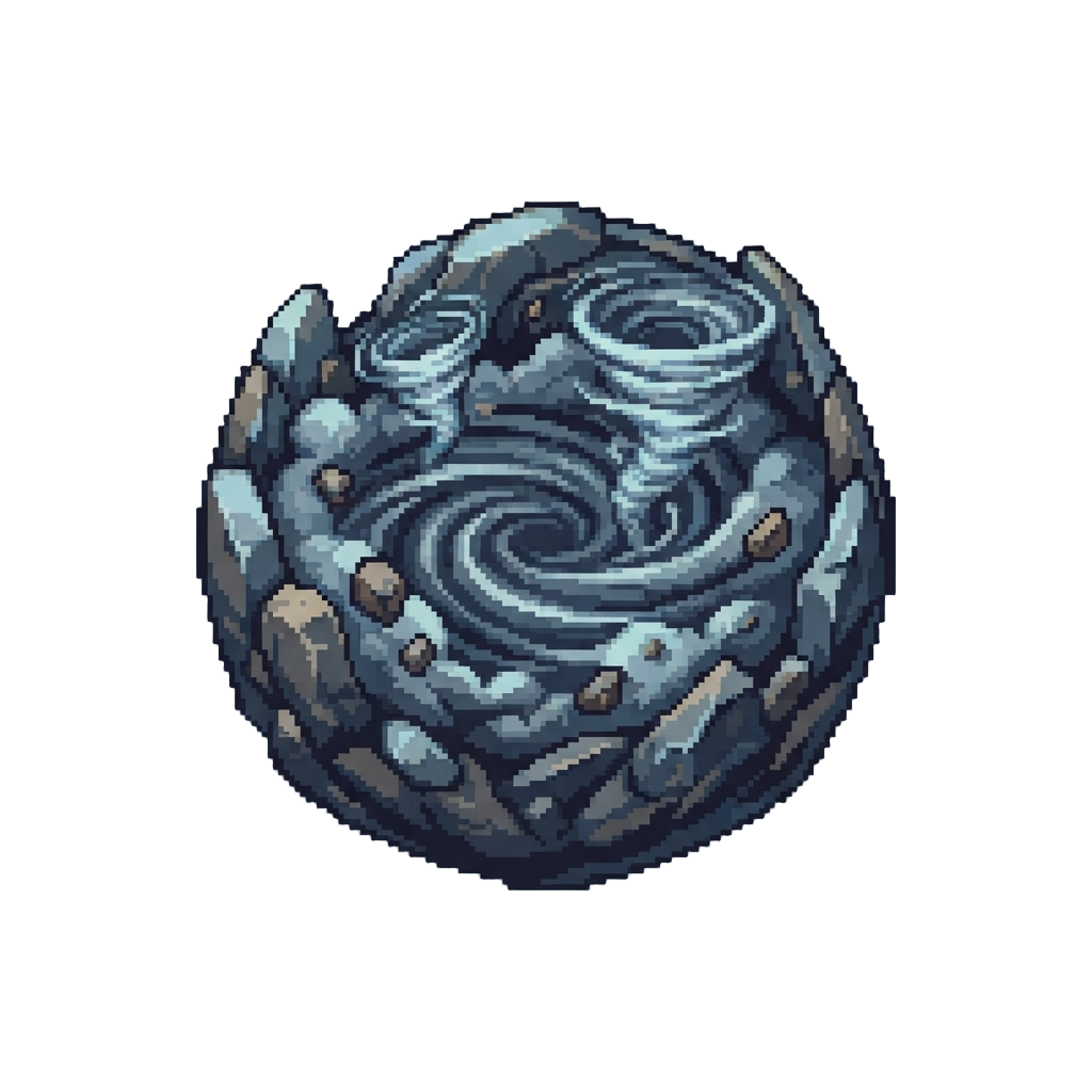 A Vortex-filled Storm World with Howling Tornados and Floating Rocks