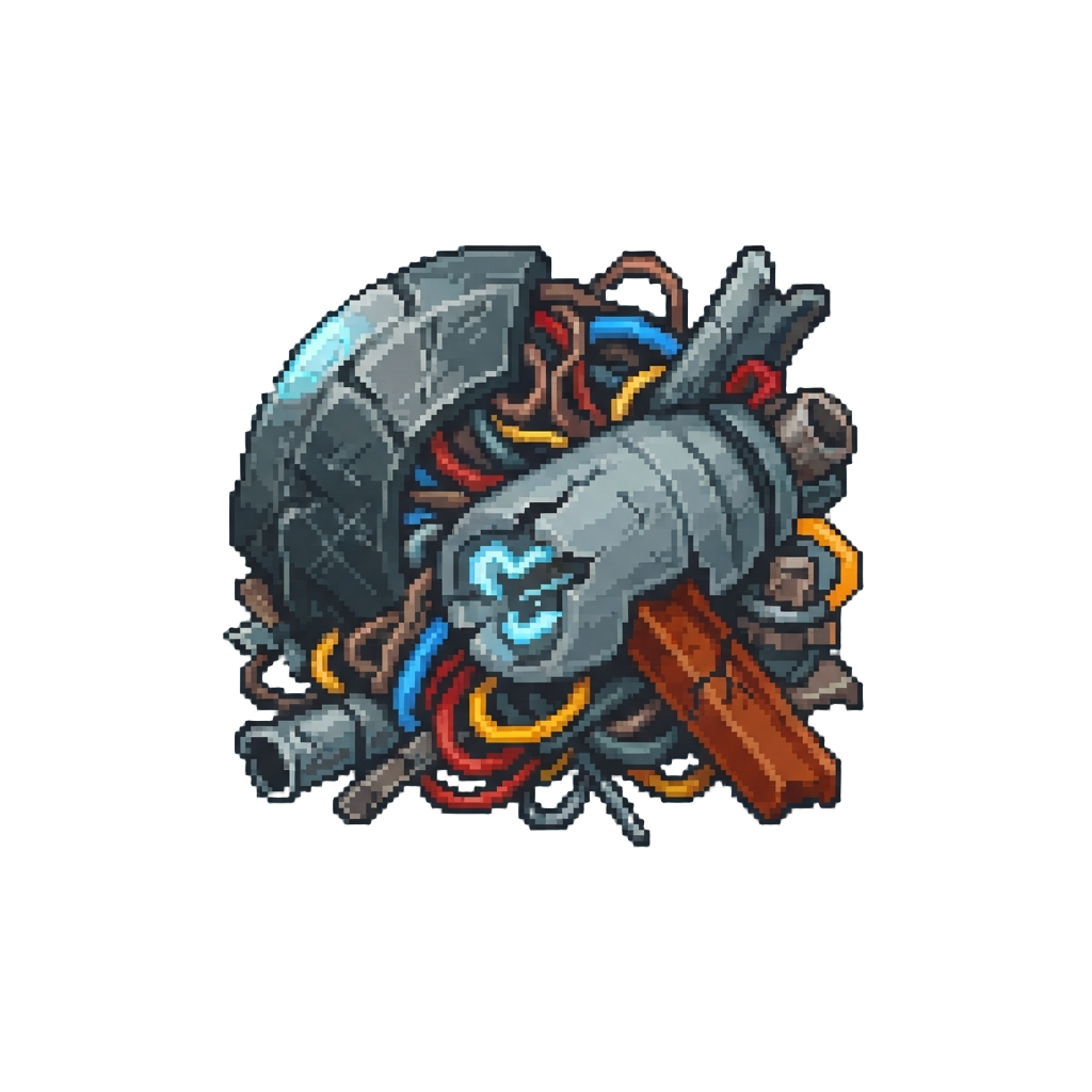 A Chaotic Alien Junkyard with Falling Heavy Starship Wreckage