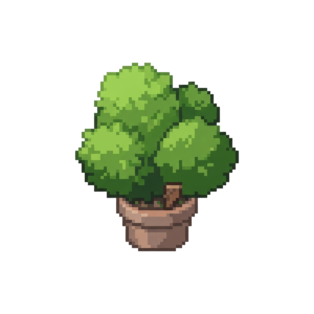 A Soft Rooftop Garden Bush Far Below