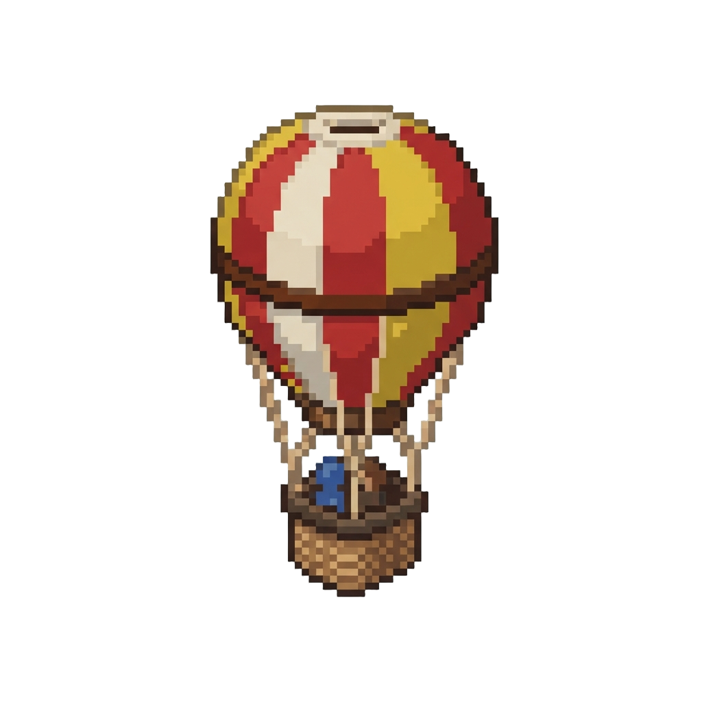 A Floating Hot Air Balloon